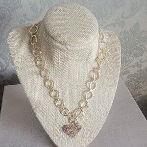 Hammer Texture Heart Necklace